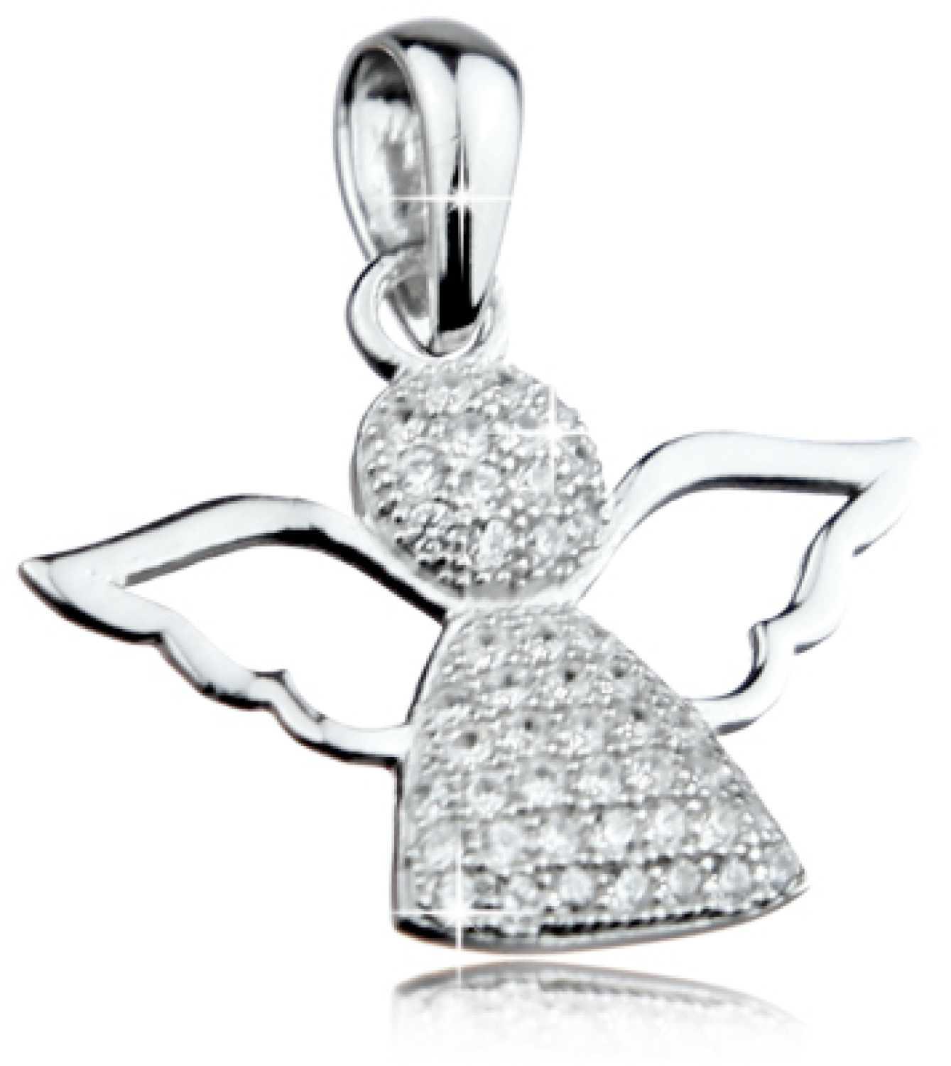 Das besondere Schmuckset Schutzengel mit Strass  in echt Silber - Schutzengelschmuck für Groß und Klein