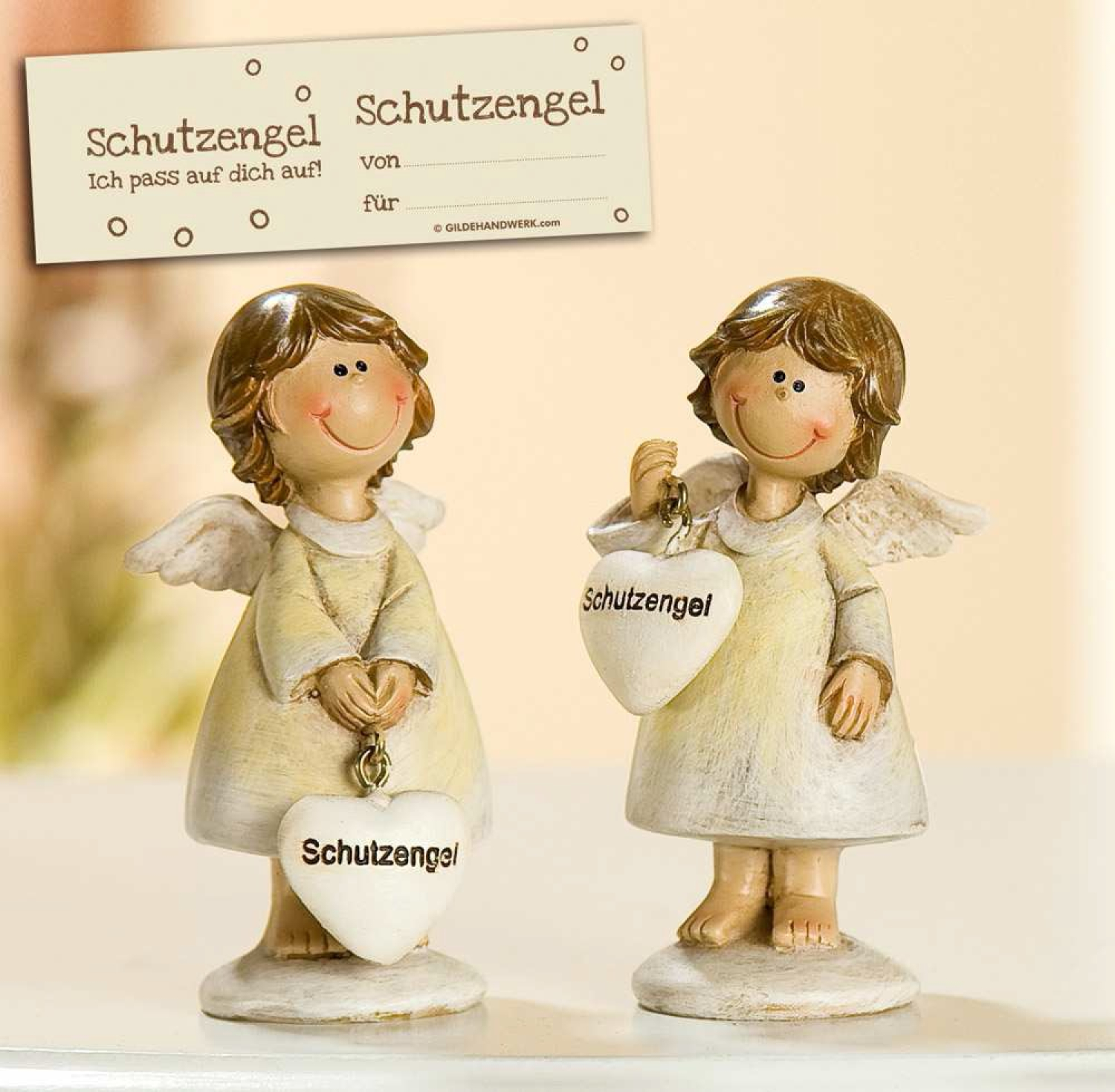 Schutzengel Lena mit beweglichen Herz und Zertifikat