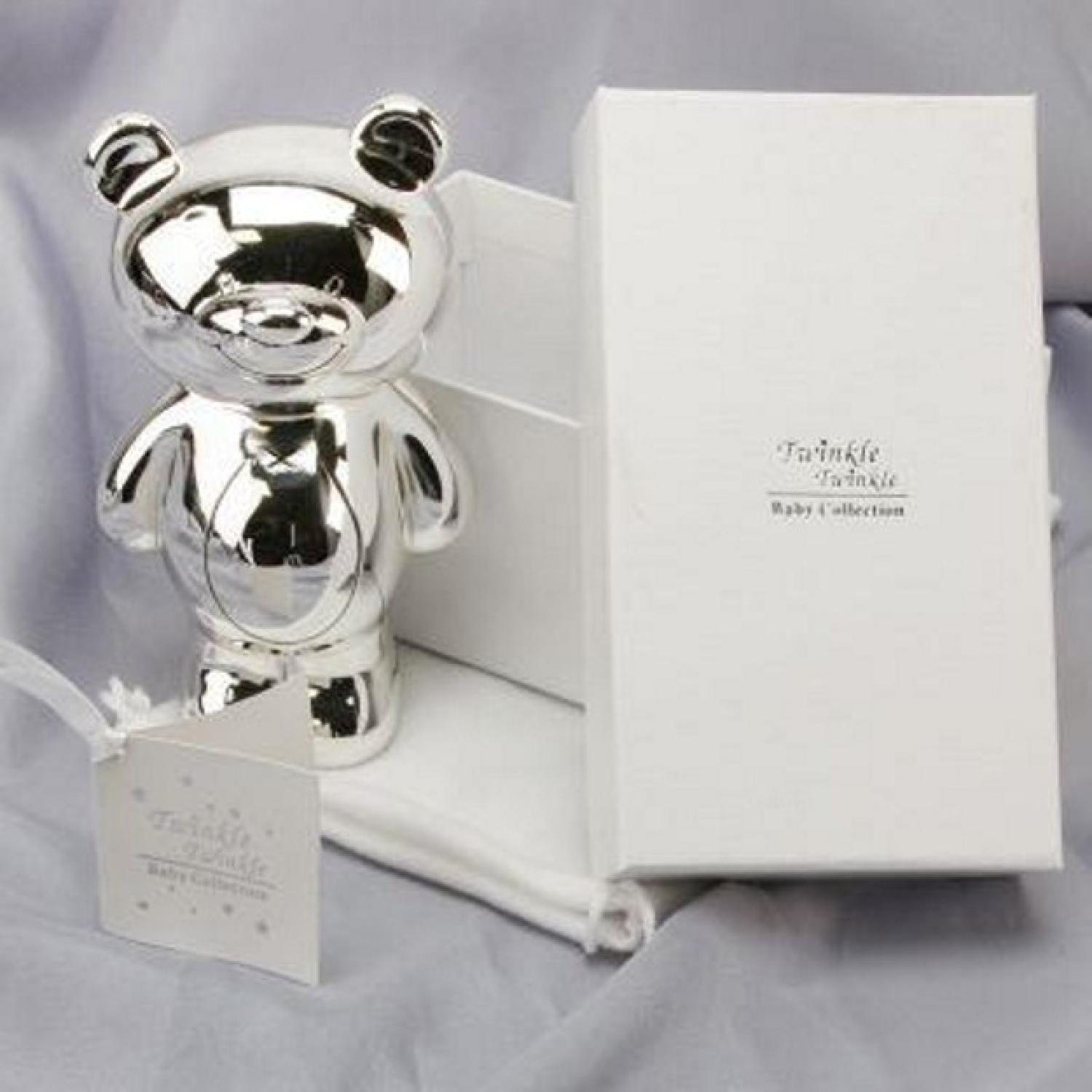 Die geniale Bärchen Spardose Twinkle - Versilberte Sparkasse Bär