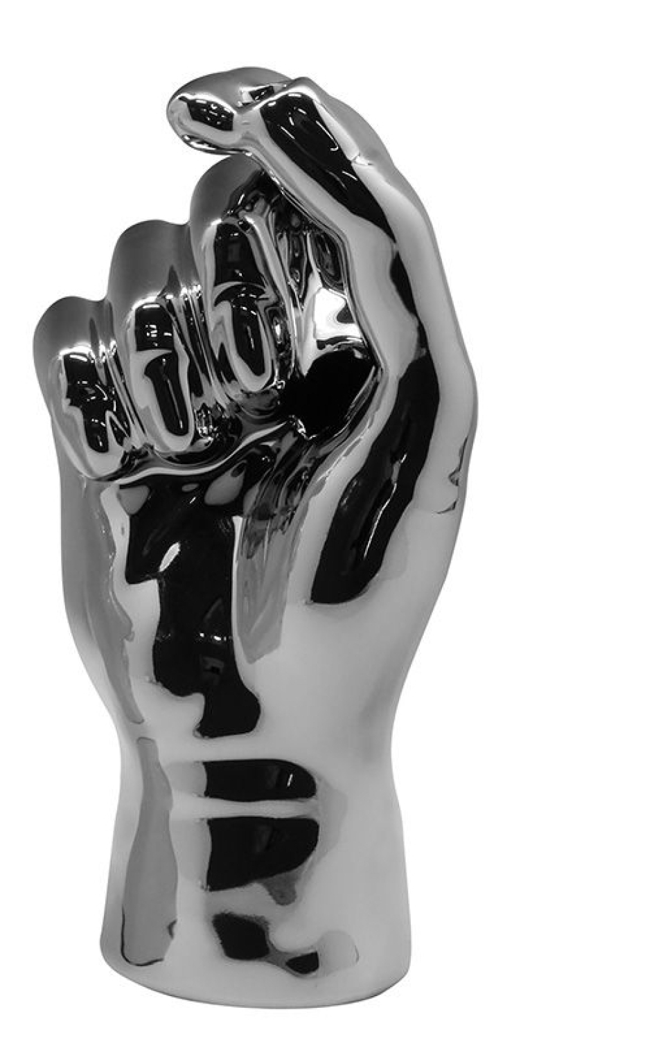 Keramik Vase Hand in Silber, die besondere Dekorationsvase