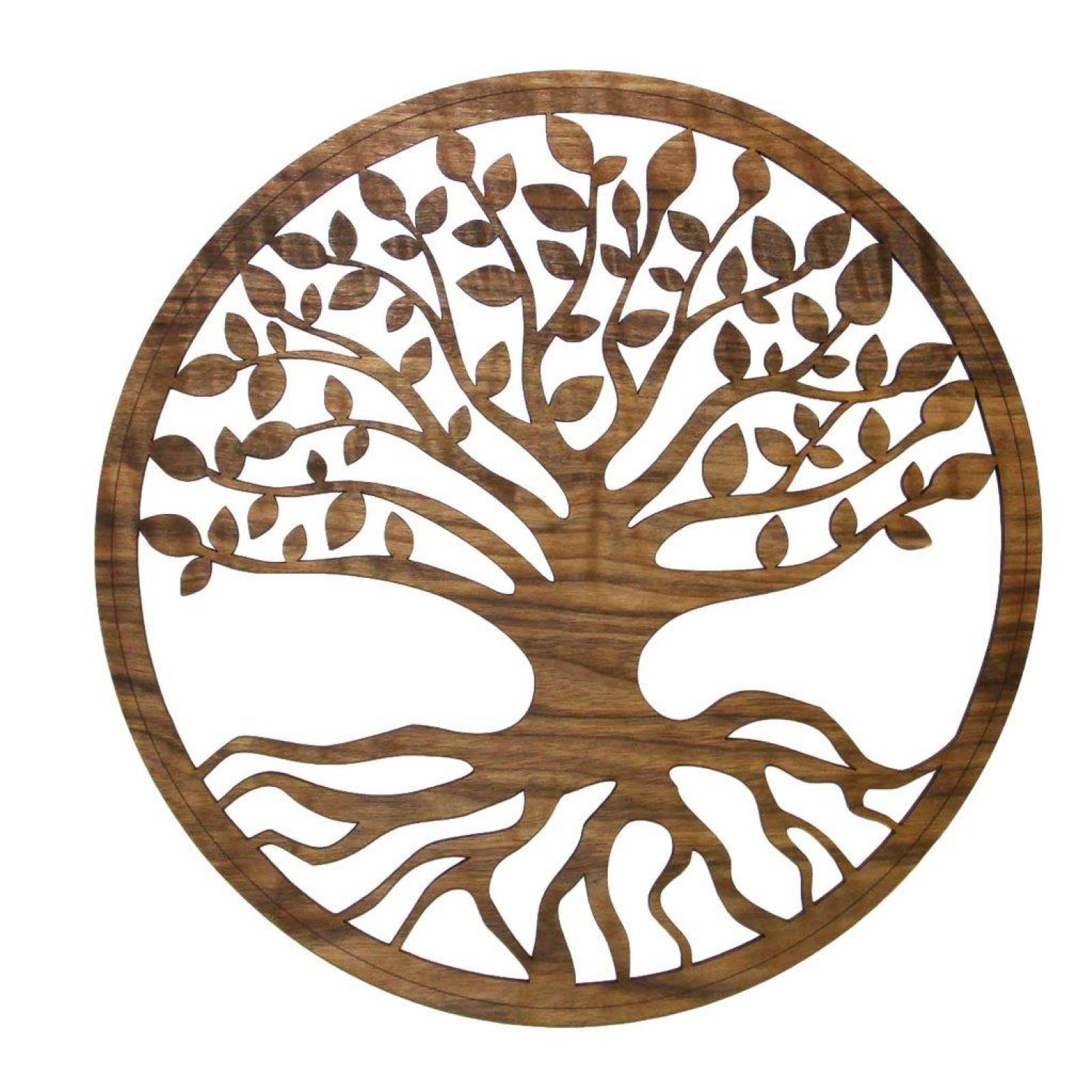 Wandbild "Baum des Lebens" Lebensbaum Holz Selbstklebend Ø 20 cm