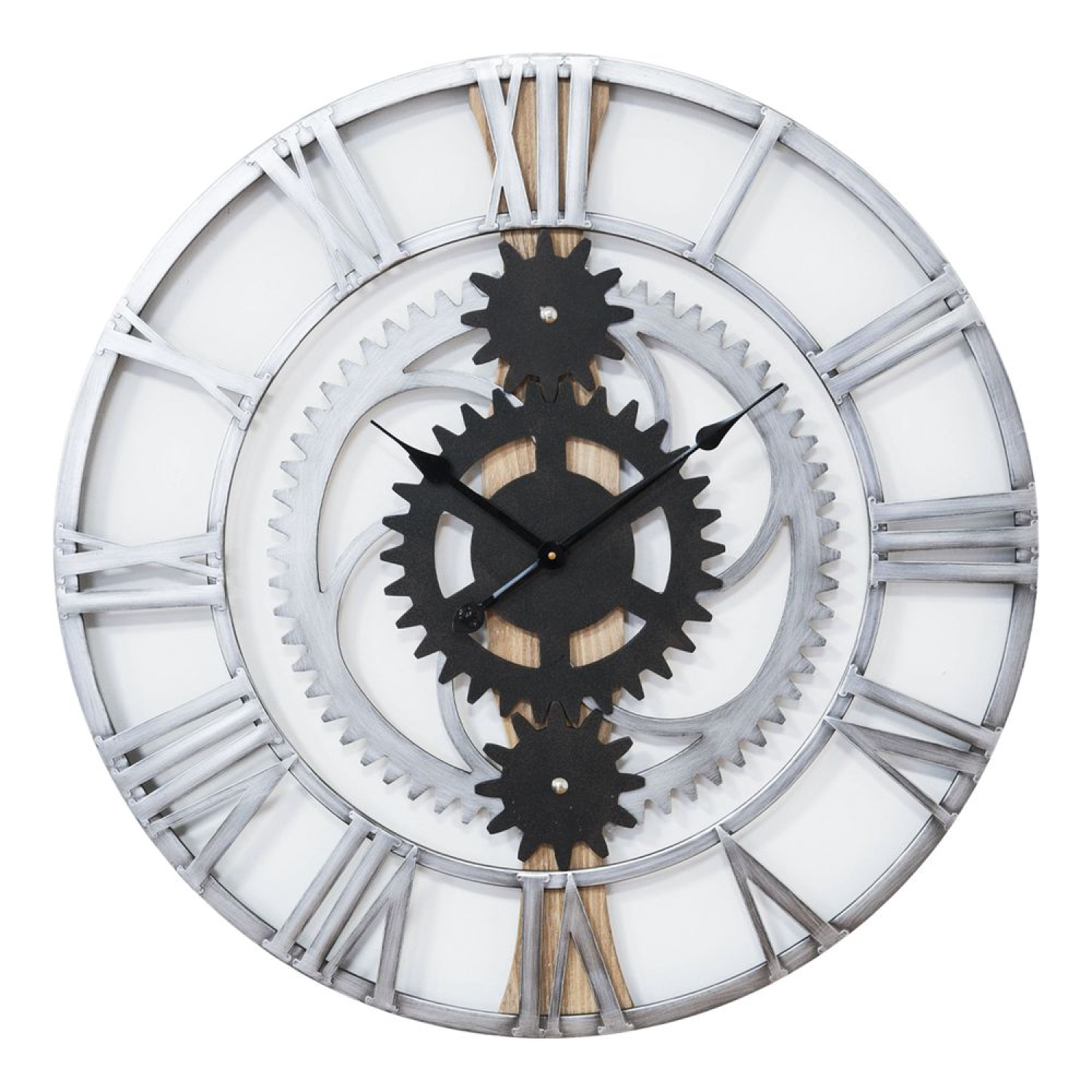 XL Wanduhr mit Metallausschnitt im Industriestil