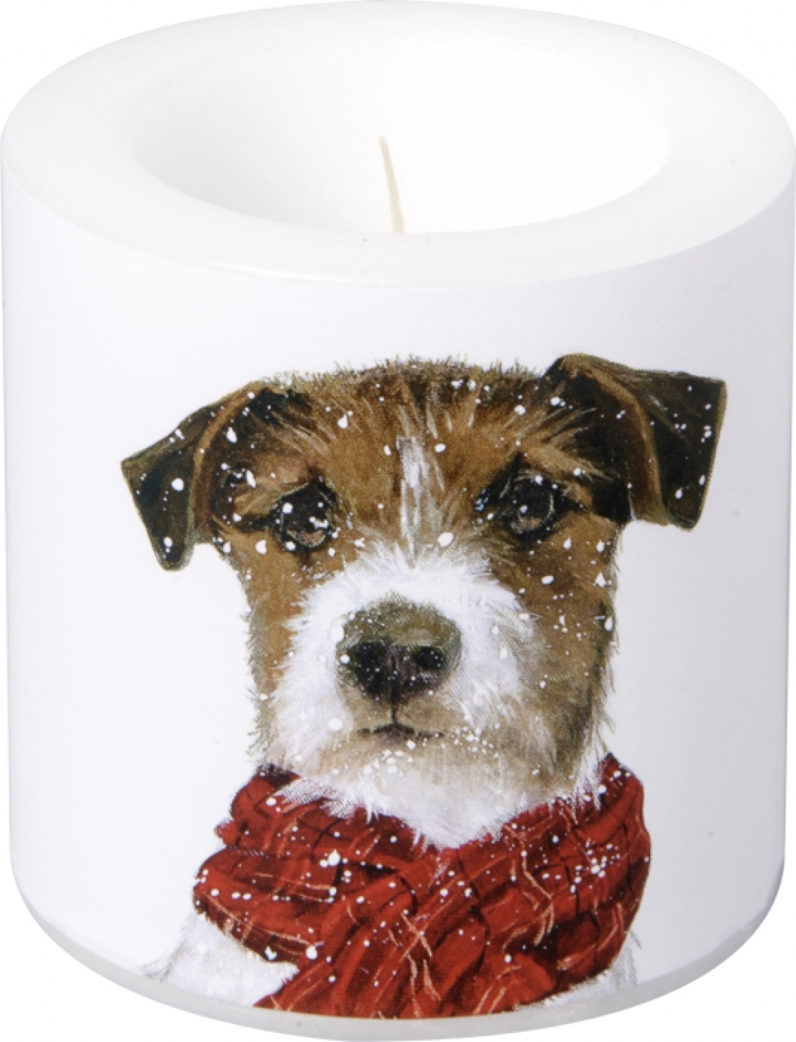 Kerze Hund mit Schal - Windlicht Archie