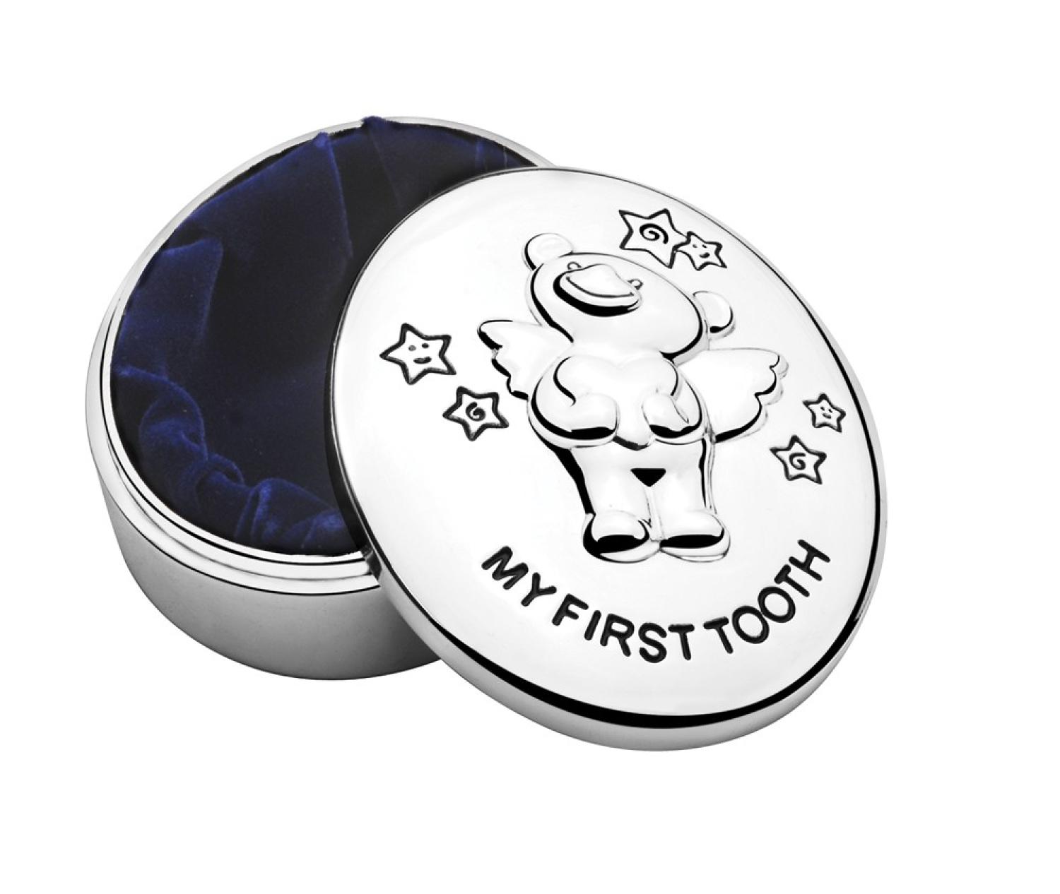 Die silberne Dose für die ersten Zahn - Zahndose Twinkle Versilbert!